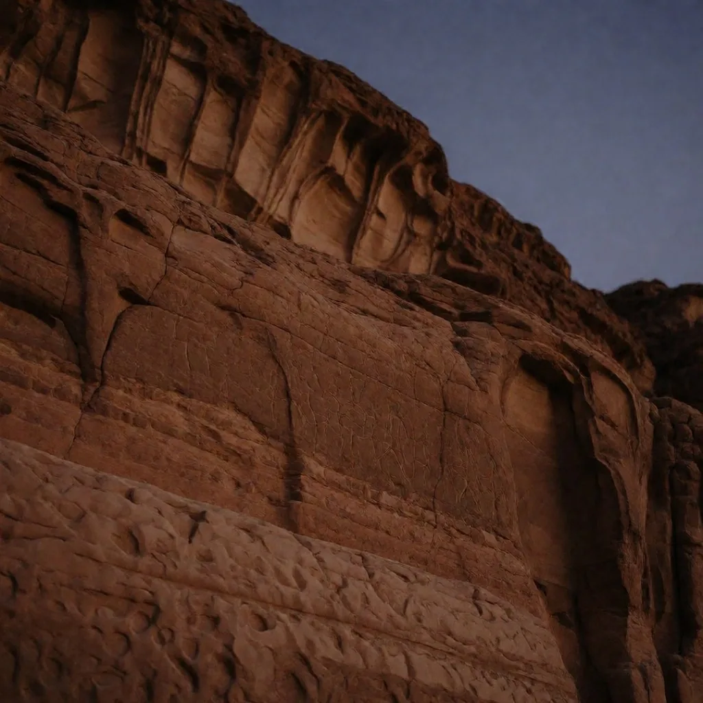 Carved sandstone detail with deep shadows